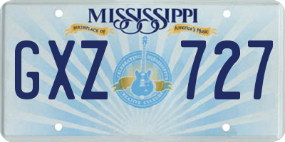 MS license plate GXZ727