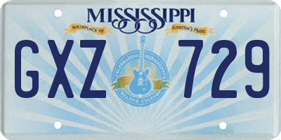 MS license plate GXZ729