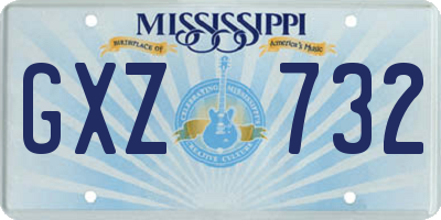 MS license plate GXZ732