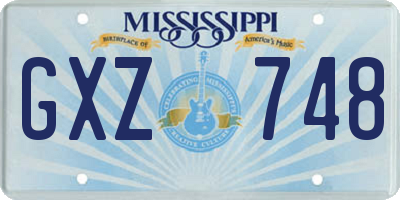 MS license plate GXZ748