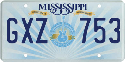 MS license plate GXZ753