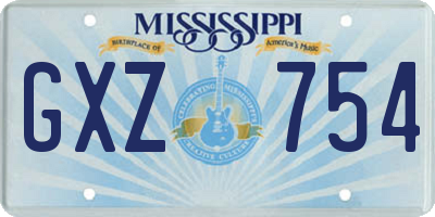 MS license plate GXZ754
