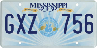 MS license plate GXZ756