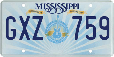 MS license plate GXZ759