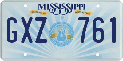 MS license plate GXZ761
