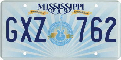 MS license plate GXZ762