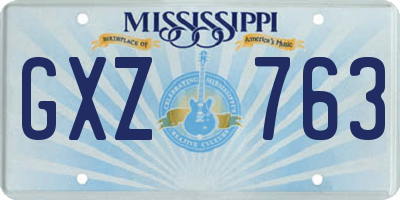 MS license plate GXZ763