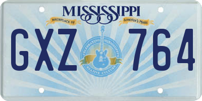 MS license plate GXZ764