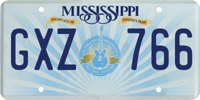 MS license plate GXZ766