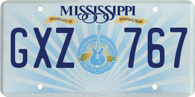 MS license plate GXZ767