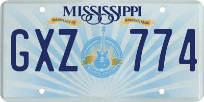 MS license plate GXZ774