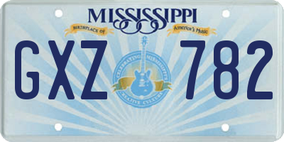 MS license plate GXZ782