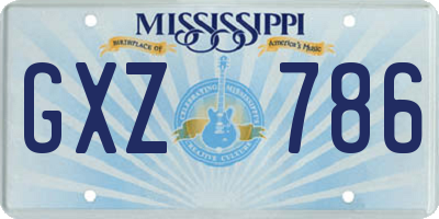 MS license plate GXZ786