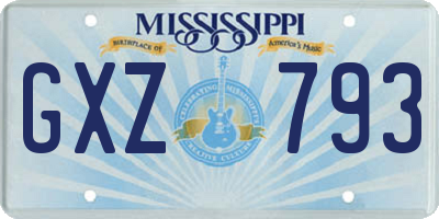 MS license plate GXZ793