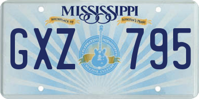 MS license plate GXZ795