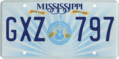 MS license plate GXZ797