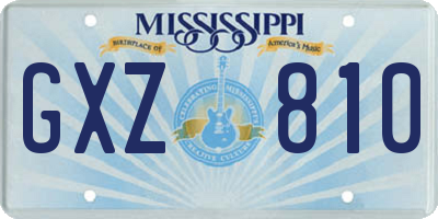 MS license plate GXZ810