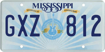 MS license plate GXZ812