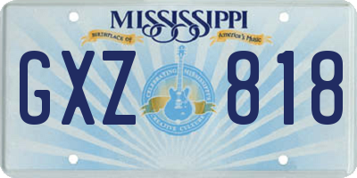 MS license plate GXZ818