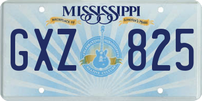 MS license plate GXZ825
