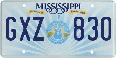 MS license plate GXZ830