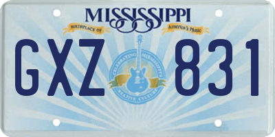 MS license plate GXZ831