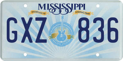 MS license plate GXZ836