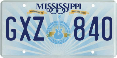 MS license plate GXZ840