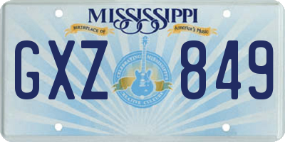MS license plate GXZ849