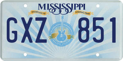 MS license plate GXZ851