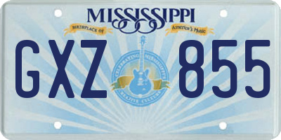 MS license plate GXZ855
