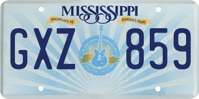 MS license plate GXZ859
