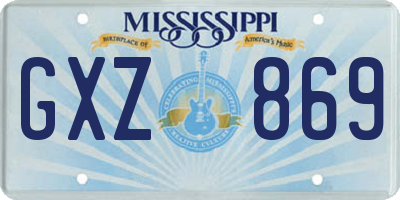 MS license plate GXZ869