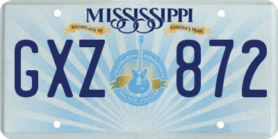 MS license plate GXZ872