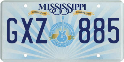 MS license plate GXZ885