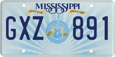 MS license plate GXZ891