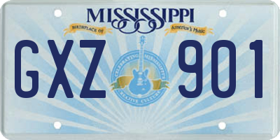 MS license plate GXZ901