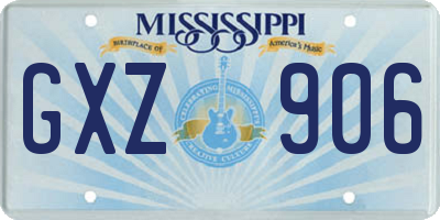 MS license plate GXZ906