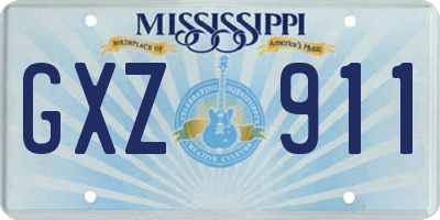 MS license plate GXZ911