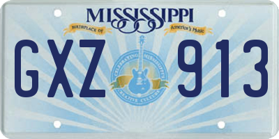MS license plate GXZ913
