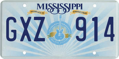 MS license plate GXZ914