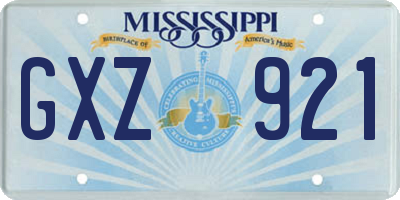 MS license plate GXZ921