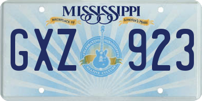 MS license plate GXZ923