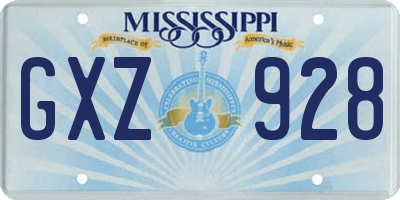 MS license plate GXZ928