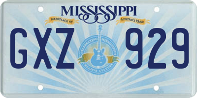 MS license plate GXZ929