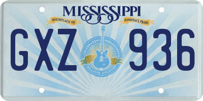 MS license plate GXZ936