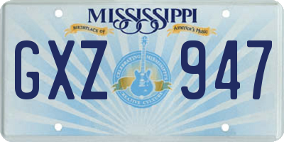MS license plate GXZ947