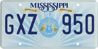 MS license plate GXZ950