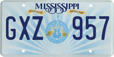MS license plate GXZ957