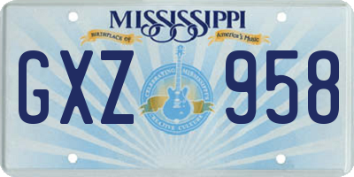 MS license plate GXZ958
